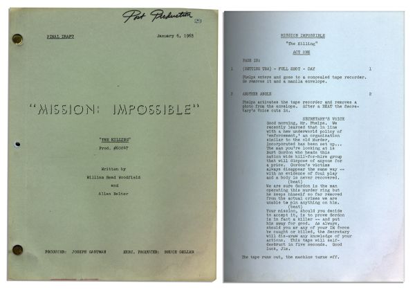 ''Mission Impossible'' Script From The 1966 TV Series