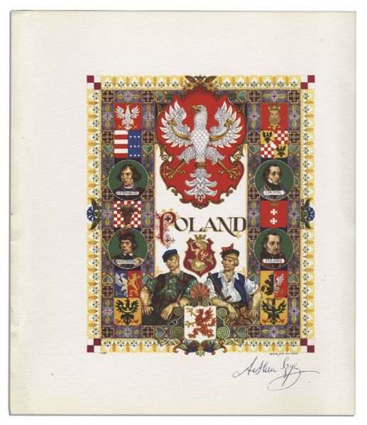 Acclaimed Graphic Artist Arthur Szyk Signed Print & First Edition of ''The Art and Politics of Arthur Szyk''