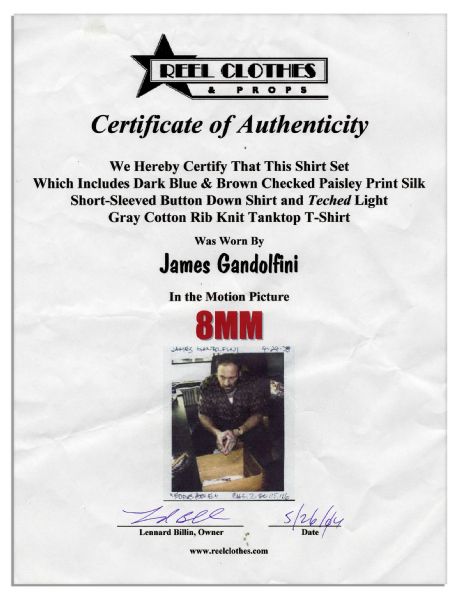 James Gandolfini Screen Worn Wardrobe From His Role as a Villain in ''8mm'' -- With a COA from Reel Clothes