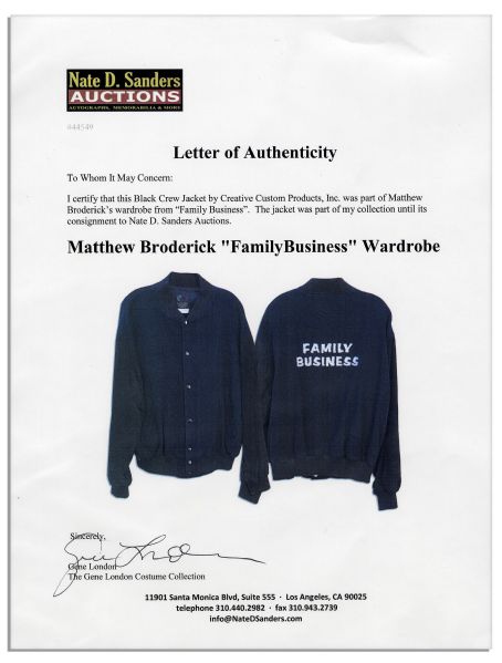 Matthew Broderick Worn Jacket From ''Family Business''