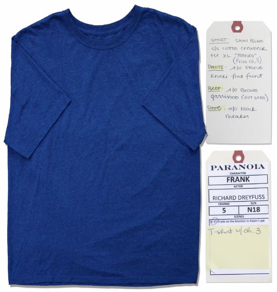 Richard Dreyfuss Screen Worn Shirt From ''Paranoia'' -- With Wardrobe Tag & a COA From Premiere Props