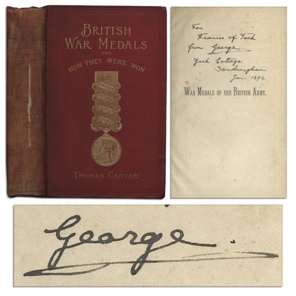 Rare King George V Signed Book -- Inscribed to Prince Francis of Teck