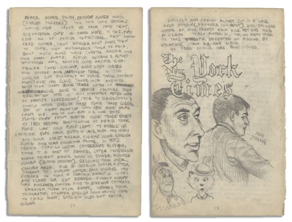 Robert Crumb Illustrated Handwritten Essay on the African Slave Trade