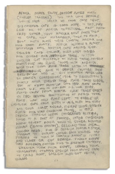 Robert Crumb Illustrated Handwritten Essay on the African Slave Trade