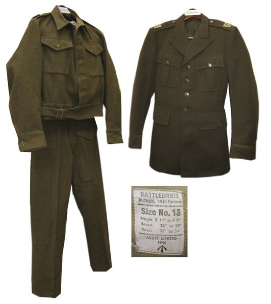 Zahal Military Uniform Pieces From 1948, The Israeli Defense Forces' First Year, Issued to & Worn by David Ben-Gurion's Son-In-Law During The War of Independence