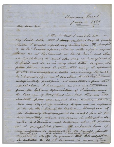 John Tyler Autograph Letter Signed Referencing Famed Campaign Slogan ''Tippecanoe and Tyler Too'' -- ''...the Old Line Whigs will vote for Buck and Breck. That is the new Tip and Tie firm...''