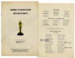 Academy Awards Membership Roster From 1941 -- The Year in Which Citizen Kane Memorably Lost Best Picture
