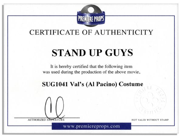 Al Pacino Production Used Wardrobe From ''Stand Up Guys''