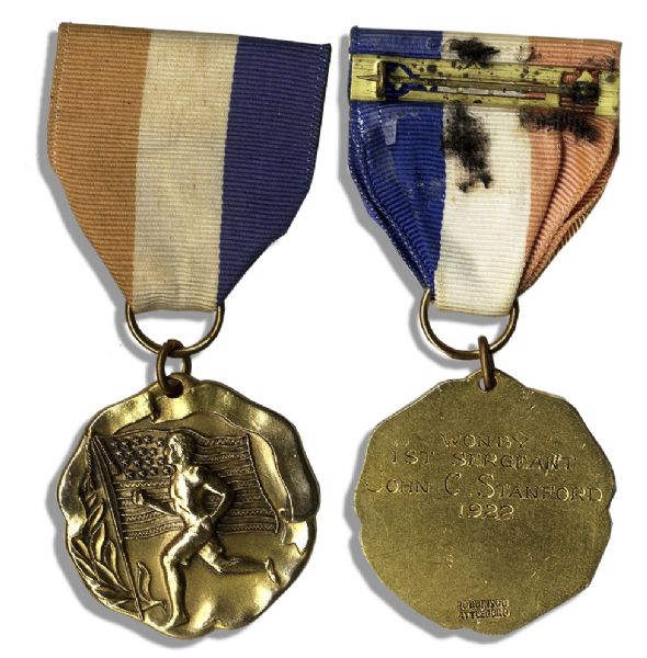 Army Medal For Running Awarded in 1922 to an Early Tank Corpsman Who Served in WWII Under Patton