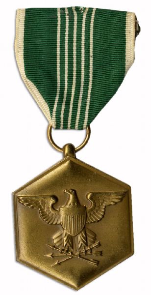 Official Engraved Army Commendation Medal Awarded to Major John C. Stanford -- Who Served Under General Patton