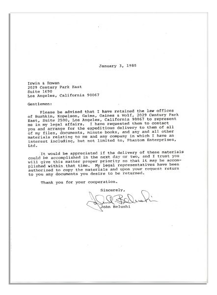 John Belushi and Dan Aykroyd Signed Documents From 1980