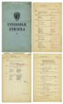 Vintage 1939 Script For Invisible Stripes Starring George Raft, Humphrey Bogart & William Holden -- With Hand Corrections & Notes