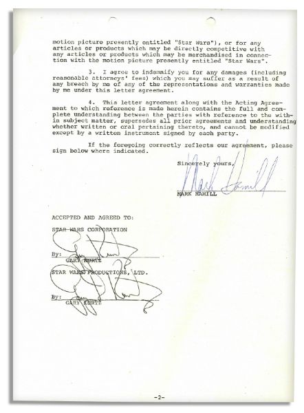 Mark Hamill ''Star Wars'' Contract Signed -- 1977