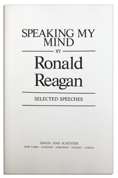 Luxury Oak Boxed Set of Ronald Reagan ''Speaking My Mind'' Signed Limited Edition Book & Cassette Tapes 