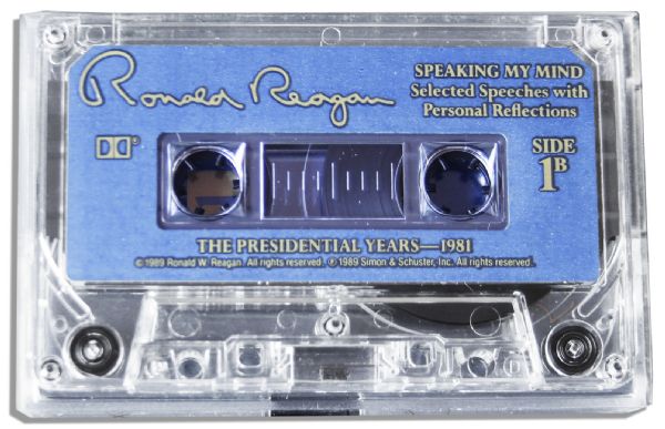 Luxury Oak Boxed Set of Ronald Reagan ''Speaking My Mind'' Signed Limited Edition Book & Cassette Tapes 