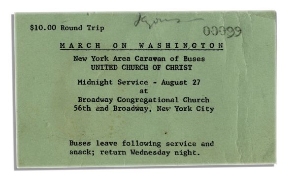 March on Washington Pamphlets & Pin -- The Same Kind Worn by Martin Luther King Jr. as He Led the Historic 1963 March