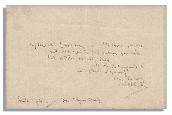 Rare James Whistler Autograph Letter Signed -- …I do hope you are quite well again…