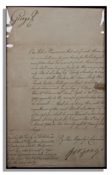 Large King George III Document Signed