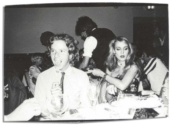Andy Warhol's Own 10 x 8 Photo From Jerry Hall's Birthday Party at Studio 54 in 1980 -- Photo Captures Jerry Hall, Mick Jagger & Keith Richards
