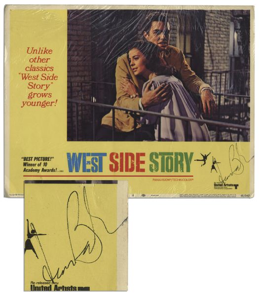 Leonard Bernstein Signed ''West Side Story'' Lobby Card -- 14'' x 11''