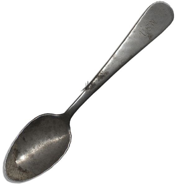 Battleship Arizona Galley Spoon -- Recovered From the Ship That Sunk During the Attack on Pearl Harbor