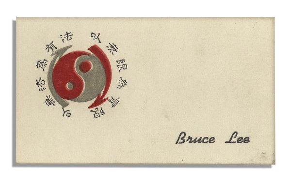 Trio of Different Bruce Lee Business Cards -- With Handwritten Notes Probably by Lee on the Reverse