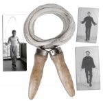 Bruce Lees Personally Owned & Used Jump Rope of the Kind Referenced in His Book, Bruce Lees Fighting Method -- Gifted to His Friend & Jeet Kune Do Protege