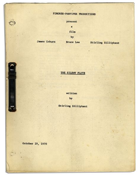 Pair of Bruce Lee Owned Scripts For ''The Silent Flute'' -- The Feature Film Project He Began in 1970, Released After His Death as ''Circle of Iron'' -- With Copied Page of Hand Notes
