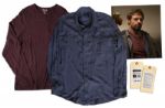 Hugh Jackman Screen Worn Henley Shirt and Blue Flannel Button-Up From Prisoners -- With a COA From Premiere Props