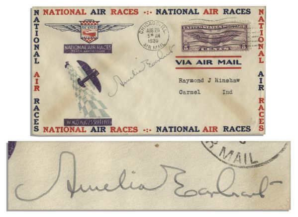 Amelia Earhart National Air Races Cover Signed