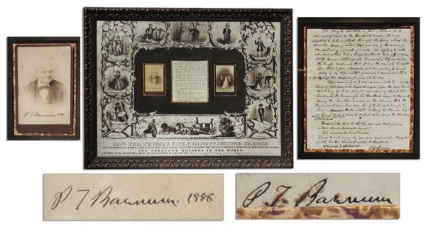 P.T. Barnum Autograph Letter Signed With Excellent Content -- ''...a bevy of showmen...began to argue upon the merits and demerits of Genl Tom Thumb - one claiming that I had bamboozled the Queen...''