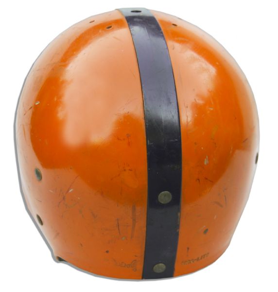 HOFer Ray Nitschke Game Used Helmet From His College Years Playing For The University of Illinois -- With an LOA From His Daughter