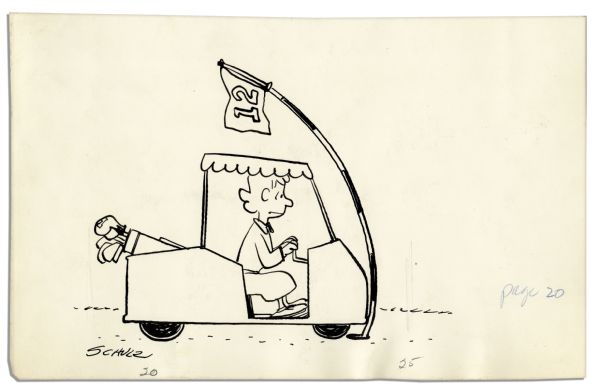 Charles Schulz ''Peanuts'' Golf Themed Original Artwork