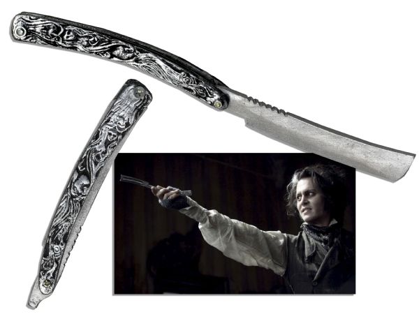 Johnny Depp Screen Used Stunt Razor From ''Sweeney Todd'' -- The Movie About a Barber Who Murders His Clients With His Razor