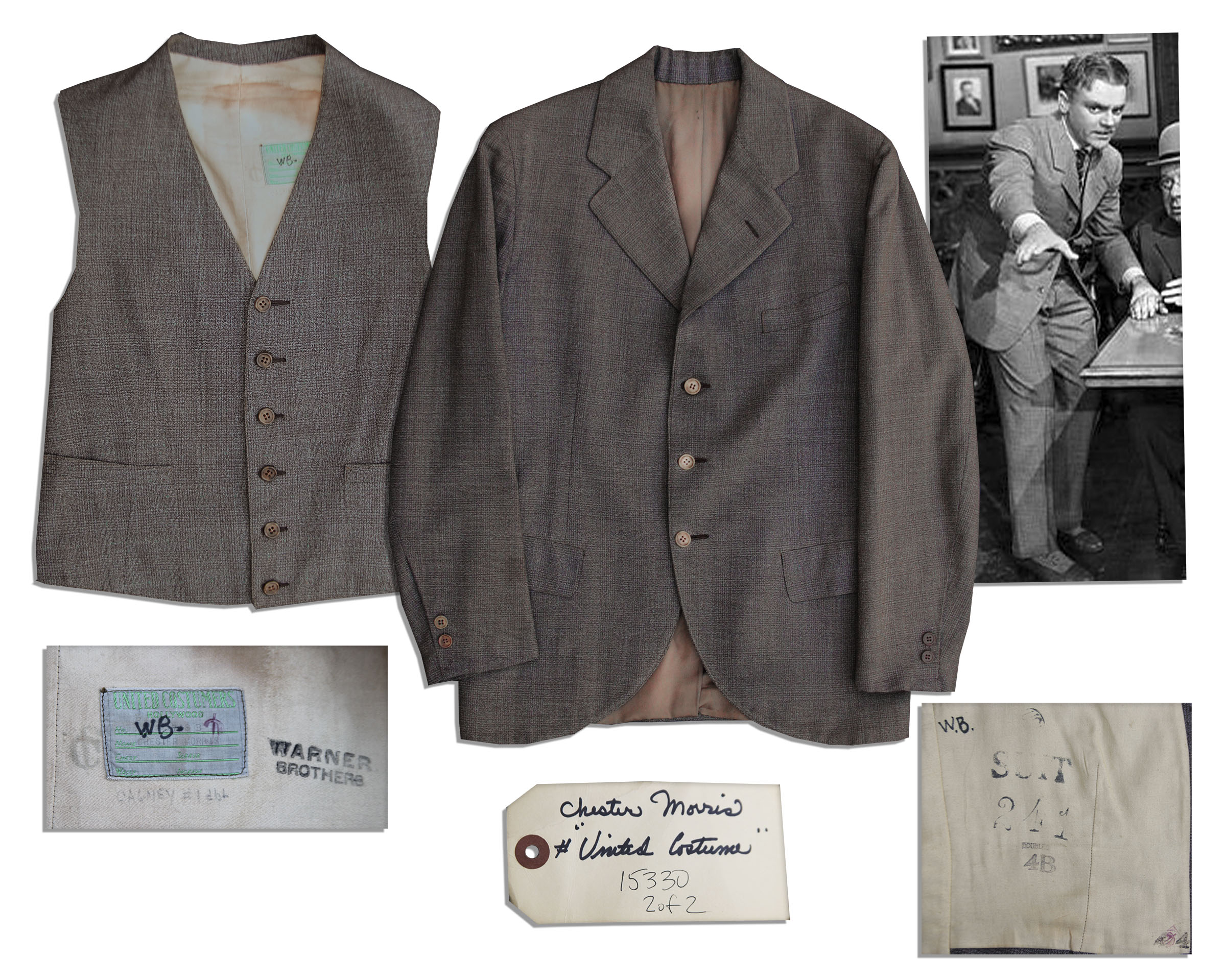 James Cagney memorabilia James Cagney Screen Worn Wardrobe From ''Yankee Doodle Dandy'' -- The Musical Film That Won Him His Best Actor Academy Award