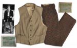 Walter Huston Screen Worn Plaid Pants & Wool Vest From 1943 Western, The Outlaw
