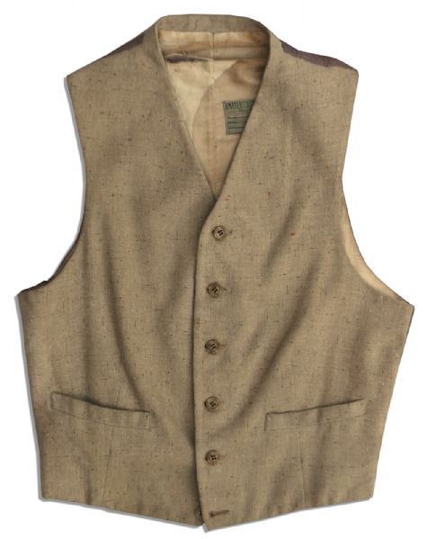 Walter Huston Screen Worn Plaid Pants & Wool Vest From 1943 Western, ''The Outlaw''
