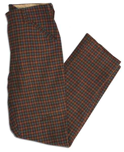Walter Huston Screen Worn Plaid Pants & Wool Vest From 1943 Western, ''The Outlaw''