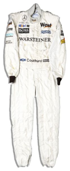 David Coulthard Signed and Worn West McLaren-Mercedes 1998 Formula 1 Race Suit