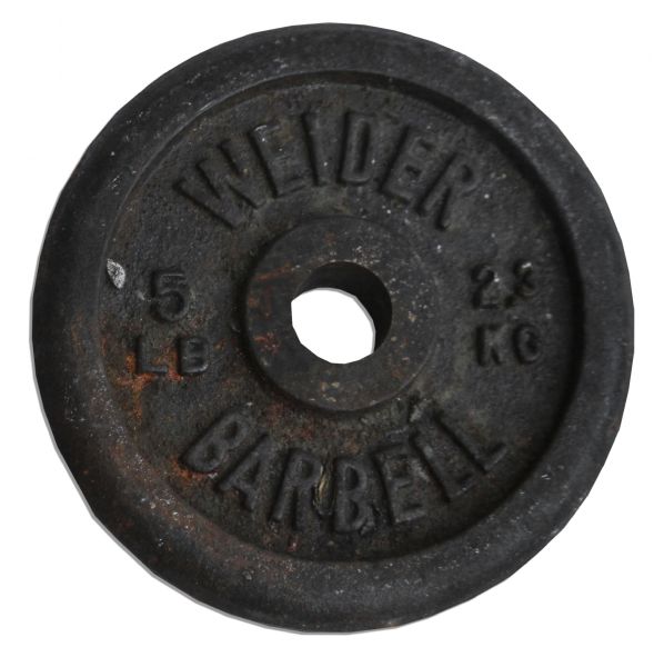 Bruce Lee Owned & Used Five Pound Barbell