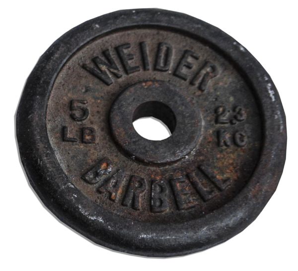 Bruce Lee Owned & Used Five Pound Barbell
