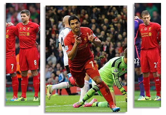 Liverpool Match-Worn Lot of 3 Jerseys Signed -- Gerrard, Leiva & Suarez