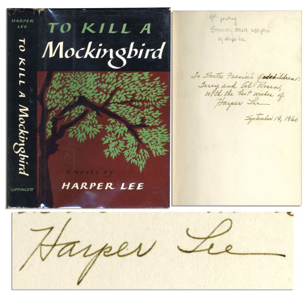 ''To Kill a Mockingbird'' Signed by Harper Lee in 1960, the Year of Publication