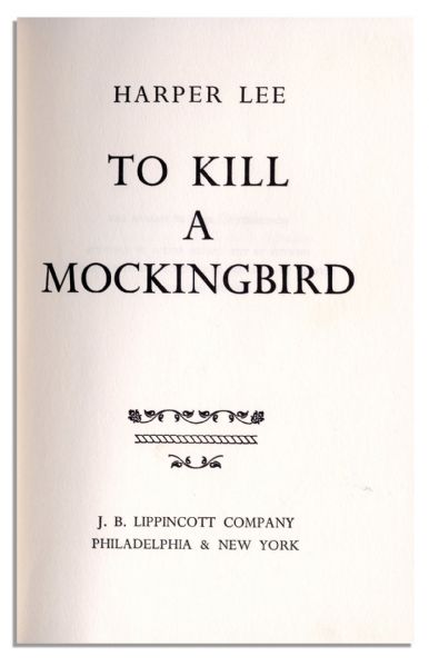 ''To Kill a Mockingbird'' Signed by Harper Lee in 1960, the Year of Publication