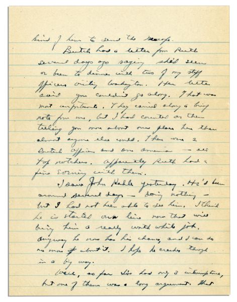 General Dwight Eisenhower WWII Autograph Letter Signed to His Wife, Mamie -- ''...if there were no problems -- and no argument -- wars would be easy to conduct...''