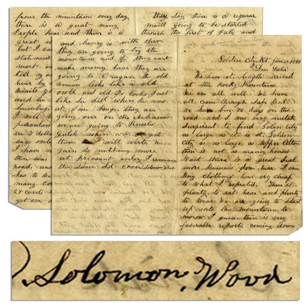 California Gold Rush Autograph Letter Signed -- ''...We are going to Start up into the mountains to morow I guess. there is very faverable reports coming down from the mountains every day...''