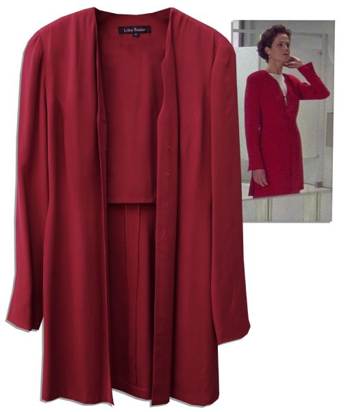 Sigourney Weaver Red Silk Jacket From Crime Thriller ''Copycat''