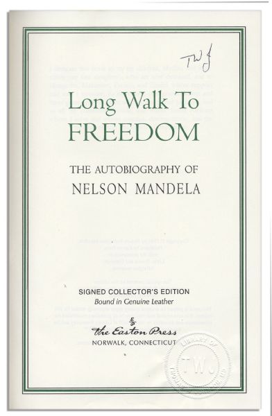 Nelson Mandela Signed Luxury Easton Press First Edition of His Celebrated Autobiography ''Long Walk to Freedom''
