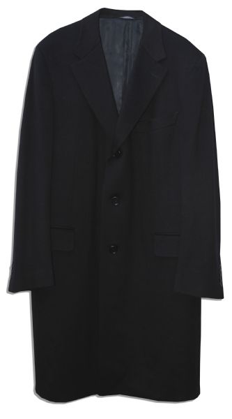 Bruce Willis Screen-Worn Hero Wardrobe From Red 2 -- Luxurious Navy Blue Cashmere & Wool Coat by Canali