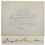 Oversized Dwight D. Eisenhower Atomic Energy Document Signed as President
